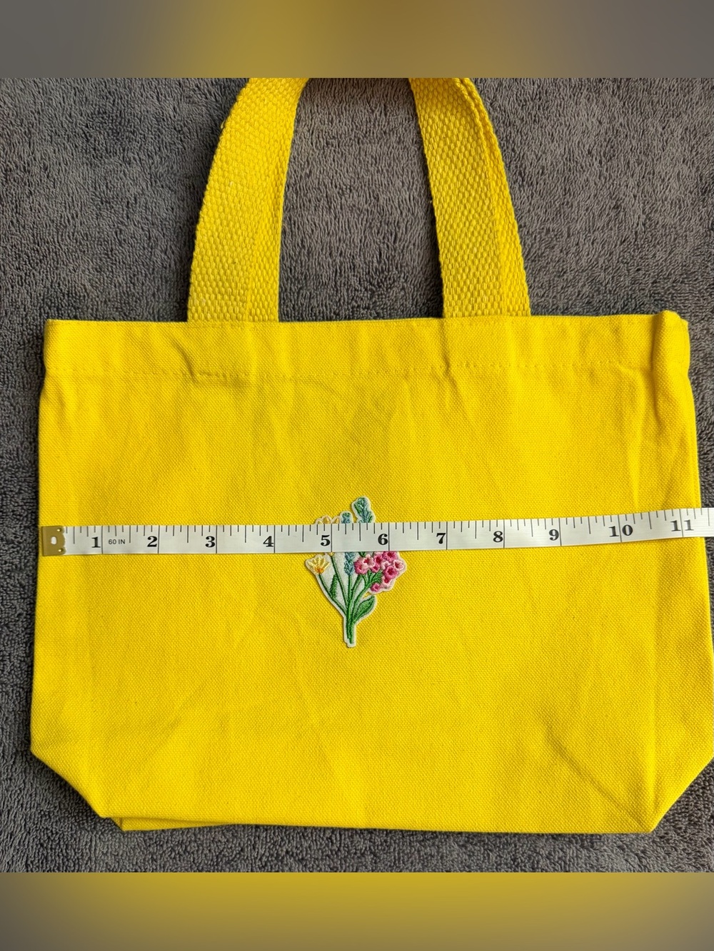 Reusable Canvas Gift Bag - Yellow Floral Canvas Tote Bag - Picture 2 of 7